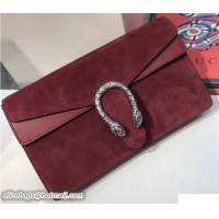 Well Crafted Gucci Dionysus Suede Clutch Pouch Bag 7032003 Burgundy