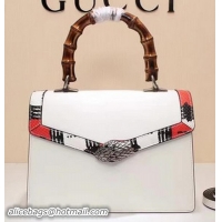 Super Gucci Lilith Leather Top Handle Bag 453751 White