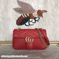 Hot Style Gucci GG Marmont Velvet Shoulder Bag 443497A Red