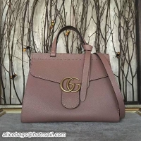 Stylish Gucci GG Marmont Leather Top Handle Bag 421890A Apricot