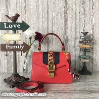 Sumptuous Gucci Sylvie Cowhide Leather Shoulder Bag 470270 Red