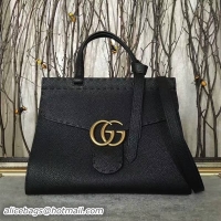 Crafted Gucci GG Marmont Leather Top Handle Bag 421890A Black