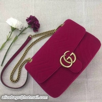 Good Quality Gucci GG Suede Leather Shoulder Bag 443496 Wine