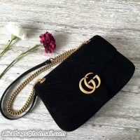 Cheap Gucci GG Suede Leather Shoulder Bag 443496 Black