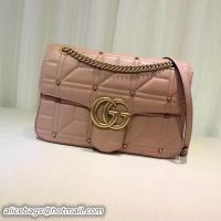 Good Looking Gucci GG Marmont Mmatelasse Shoulder Bag 443496 Pink