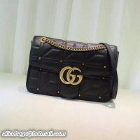 Shop Cheap Gucci GG Marmont Mmatelasse Shoulder Bag 443496 Black