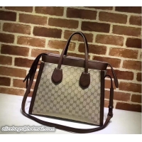 Grade Gucci GG Supreme Tote With Top Handle 370822 Dark Coffee 2017