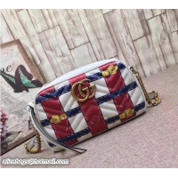 Unique Style Gucci GG Marmont Matelassé Chevron Shoulder Small Bag 447632 Guccighost Red/White 2017