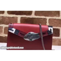 Unique Gucci Lilith Leather Snake Head Shoulder Bag 453753 Red 2017