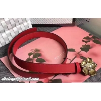 Shop Cheap Gucci Width 2cm Leather Belt With Metal Flower 431438 Red