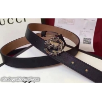 Best Price Gucci Width 38mm Crystal Double G Buckle Leather Belt G50609 Black