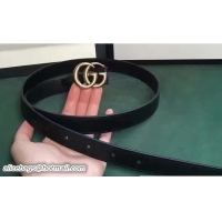 Shop Duplicate Gucci Width 20mm Golden Double G Buckle Leather Belt 409417 Black