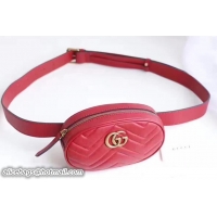 Trendy Design Guuci GG Marmont Matelasse Leather Belt Bag 476437 Red 2017