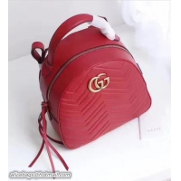 Purchase Gucci GG Marmont Quilted Leather Backpack 476671 Red