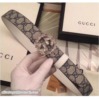 Good Quality Gucci Width 3.5CM Crystal Double G Buckle Belt G7204 2017