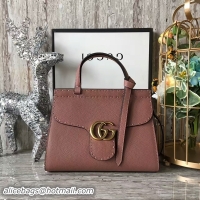 Discount Gucci GG Marmont Leather Top Handle Bag 442622 Coffee