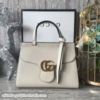 Top Grade Gucci GG Marmont Leather Top Handle Bag 442622 White