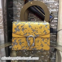 Fashion Luxury Gucci Dionysus Embroidered Shoulder Bag 400235E Yellow