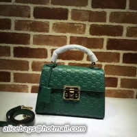 Top Quality Gucci Padlock Gucci Signature Top Handle Bag 453188 Green