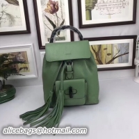 Top Grade GUCCI Calfskin Leather Backpack 387149 Green