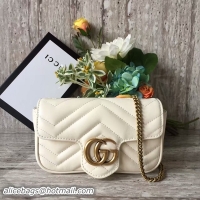 Inexpensive Gucci GG Marmont Velvet Nano Shoulder Bag 476433A White