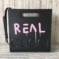 Good Looking Gucci Ghost Calfskin Leather Shopper Bag 414476 Pink&Black