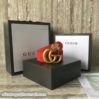 Shop Duplicate Gucci Suede Leather Belt 68848 Red