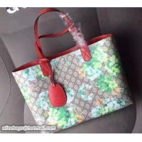 Charming Gucci GG Blooms Reversible Leather Tote Medium Bag 368568 Green/Red