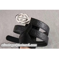 Grade Gucci 34mm Leather Belt GG0803 Black