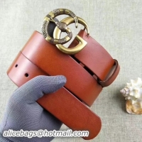 Sophisticated Gucci 34mm Leather Belt GG2369 Orange