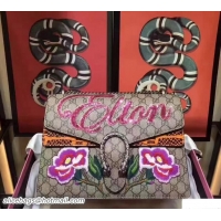 Classic Gucci Dionysus GG Supreme Embroidered Floral Elton Sequin Applique Shoulder Bag 471212//400235/403348 2017