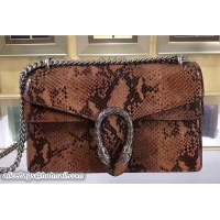 Good Product Gucci Dionysus Python Pattern Calfskin Shoulder Small Bag 400249 Brown 2017