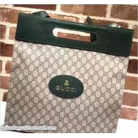 Most Popular Gucci Soft GG Supreme With Dark Green Leather Trim Tote 463491 2017