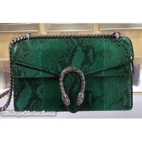 Crafted Gucci Dionysus Python Pattern Calfskin Shoulder Small Bag 400249 Green 2017