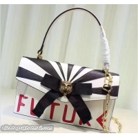 Classic Specials Gucci Grosgrain Bow Ray Leather Top Handle Bag 466417/451987 white 2017