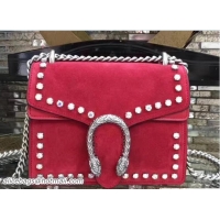 Low Price Gucci Mini Dionysus Crystal Suede Shoulder Bag 421970 Red 2017