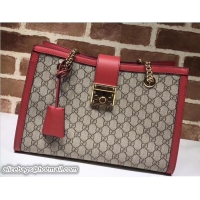 Best Product Gucci Padlock GG Supreme Canvas Shoulder Medium Bag 479197 Red 2017