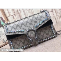 Promotion Gucci Crystals Dionysus GG Supreme Shoulder Small Bag 400249 Black 2017