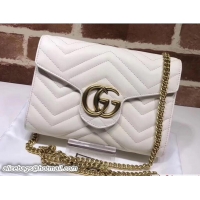 Most Popular Gucci GG Marmont Matelassé Chevron Mini Bag 474575 White 2017