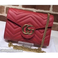 Super Quality Gucci GG Marmont Matelassé Chevron Mini Bag 474575 Red 2017