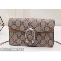 Traditional Discount Gucci Dionysus Chain Super Mini Bag 476432 GG Supreme Camel 2017