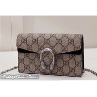 Discount Gucci Dionysus Chain Super Mini Bag 476432 GG Supreme Black 2017