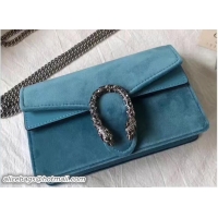 Best Price Gucci Dionysus Chain Super Mini Bag 476432 Velvet Peacock Blue 2017