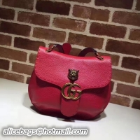 Feminine Gucci GG Marmont Leather Shoulder Bag 409154 Red