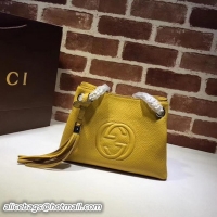 Discount Gucci Soho Small Tote Bag Calfskin Leather 387043 Yellow