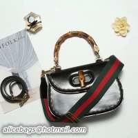 Stylish Gucci Bamboo Classic Leather Top Handle Bag 495880 Black