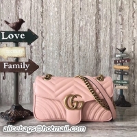 Classic Hot Gucci GG Marmont Matelasse Shoulder Bag 443496 Pink