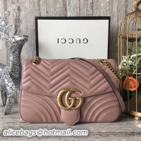 Crafted Gucci GG Marmont Matelasse Shoulder Bag 443496 Pink