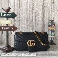 Good Quality Gucci GG Marmont Matelasse Shoulder Bag 443496 Black