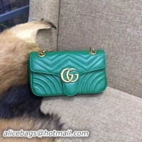 Grade Quality Gucci Now GG Marmont Matelasse Shoulder Bag 443496 Green